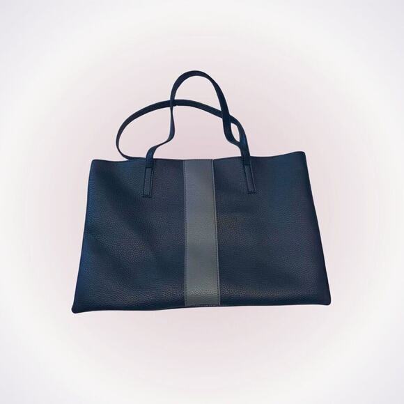Vince Camuto black and gray striped leather tote | Sz OS - Picture 1 of 5